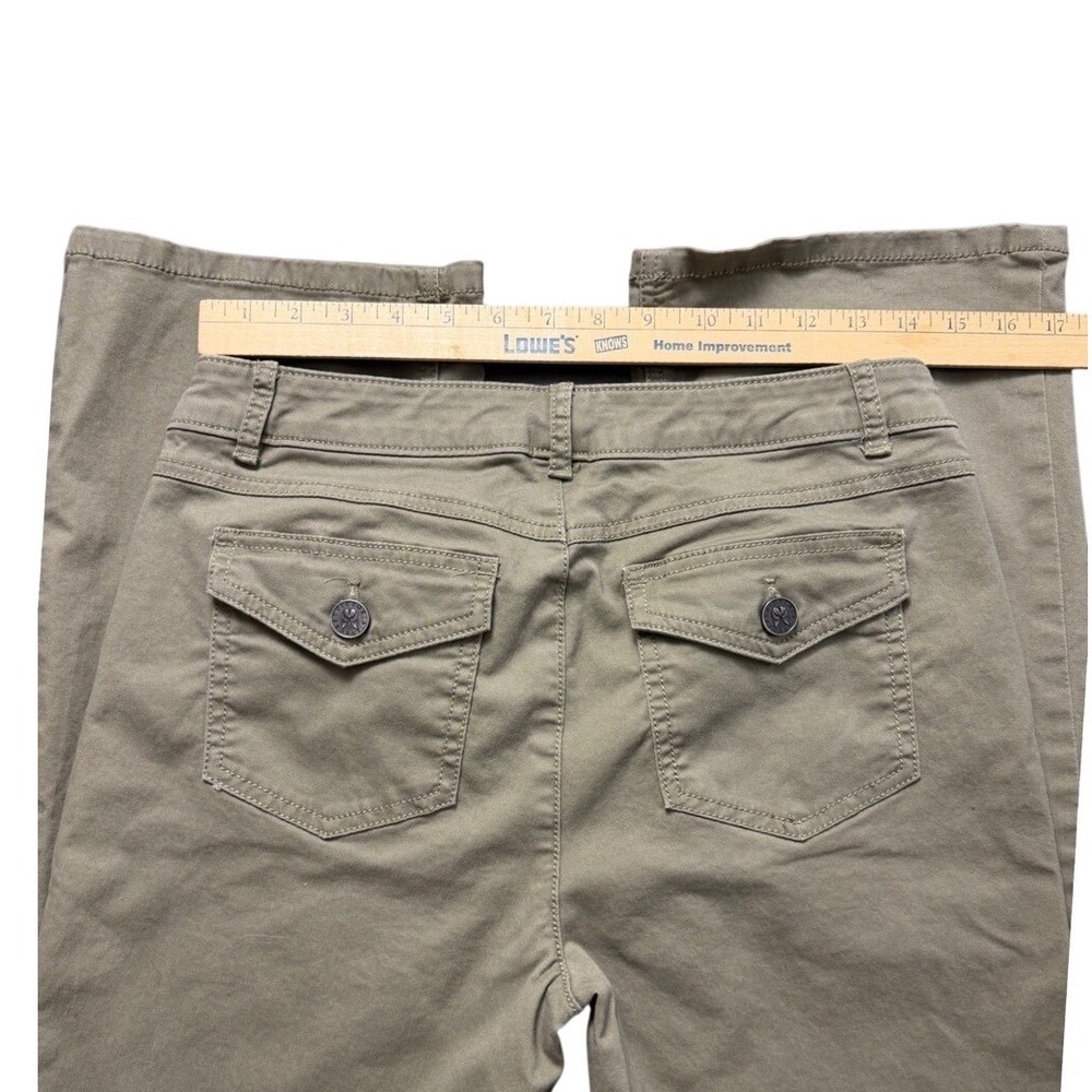 Victoria's Secret Low 5 Flap Pants Olive Green Khaki Bootcut Flare Size 6 - Picture 3 of 8